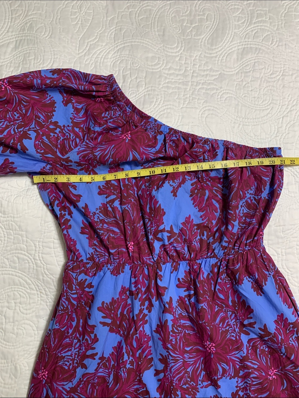 Lilly Pulitzer Women’s Zelalynn Sz 16 Floral One Shoulder Cotton Maxi Dress - Picture 12 of 14